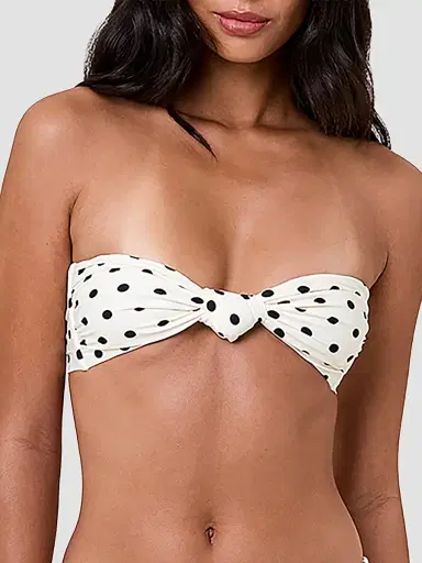 NICHOLAS Women's Naia Polka Dot Knotted Bikini Top - Black Polka Dot | Thumbnail 4 NICHOLAS Women's Naia Polka Dot Knotted Bikini Top - Black Polka Dot | Thumbnail 4