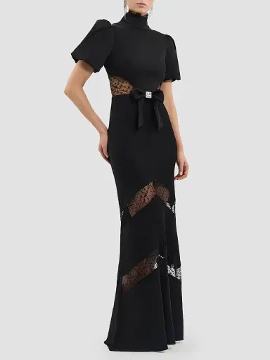 Rebecca Vallance Women's Noire Lace Column Gown - Black | Thumbnail 4 Rebecca Vallance Women's Noire Lace Column Gown - Black | Thumbnail 4