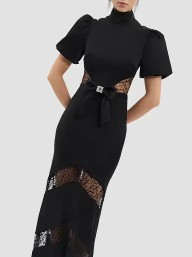 Rebecca Vallance Women's Noire Lace Column Gown - Black | Thumbnail 5 Rebecca Vallance Women's Noire Lace Column Gown - Black | Thumbnail 5