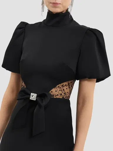 Rebecca Vallance Women's Noire Lace Column Gown - Black | Thumbnail 6 Rebecca Vallance Women's Noire Lace Column Gown - Black | Thumbnail 6