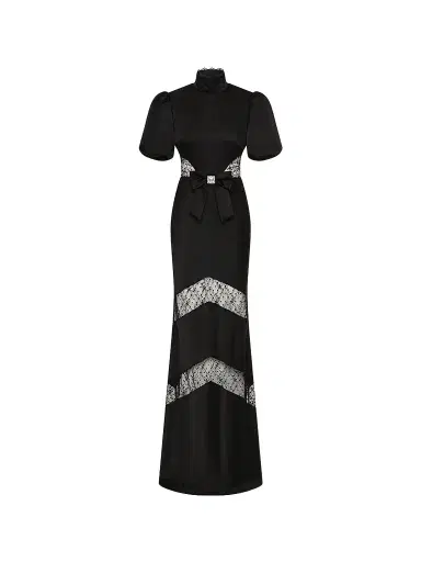Rebecca Vallance Women's Noire Lace Column Gown - Black | Thumbnail 1 Rebecca Vallance Women's Noire Lace Column Gown - Black | Thumbnail 1
