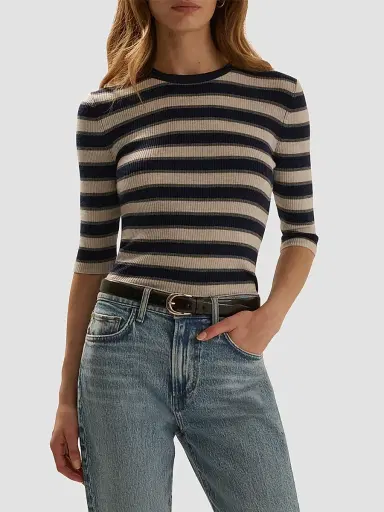 Favorite Daughter Women's The Amelia Striped Wool Top - Midnight Stripe | Thumbnail 4 Favorite Daughter Women's The Amelia Striped Wool Top - Midnight Stripe | Thumbnail 4