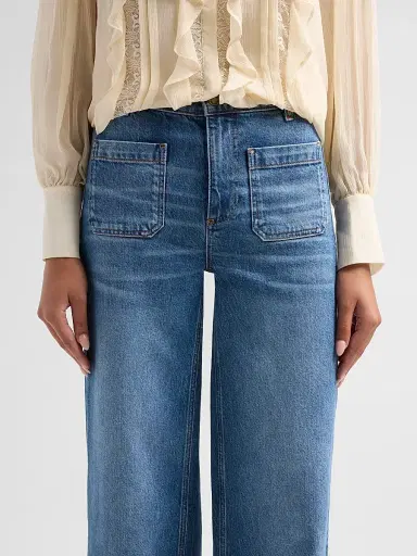 Ramy Brook Women's Cleo Mid-Rise Straight Jeans - Mid Cerulean - Size 32 | Thumbnail 5 Ramy Brook Women's Cleo Mid-Rise Straight Jeans - Mid Cerulean - Size 32 | Thumbnail 5