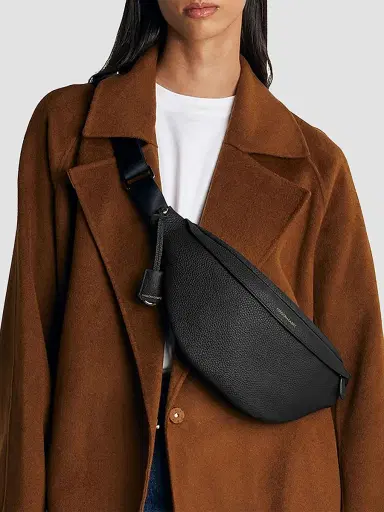 MAISON de SABRÉ Large Leather Sling Bag - Black Caviar | Thumbnail 2 MAISON de SABRÉ Large Leather Sling Bag - Black Caviar | Thumbnail 2