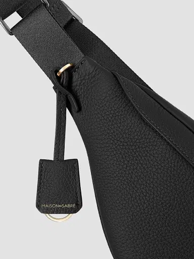 MAISON de SABRÉ Large Leather Sling Bag - Black Caviar | Thumbnail 7 MAISON de SABRÉ Large Leather Sling Bag - Black Caviar | Thumbnail 7
