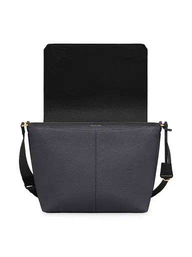 Maison de Sabre Leather Flaire Messenger Bag - Graphite Caviar | Thumbnail 5 Maison de Sabre Leather Flaire Messenger Bag - Graphite Caviar | Thumbnail 5