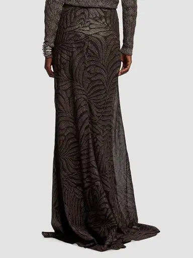 Ralph Lauren Collection Women's Masina Foiled Leaf Chiffon Skirt - Espresso Multi | Thumbnail 5 Ralph Lauren Collection Women's Masina Foiled Leaf Chiffon Skirt - Espresso Multi | Thumbnail 5
