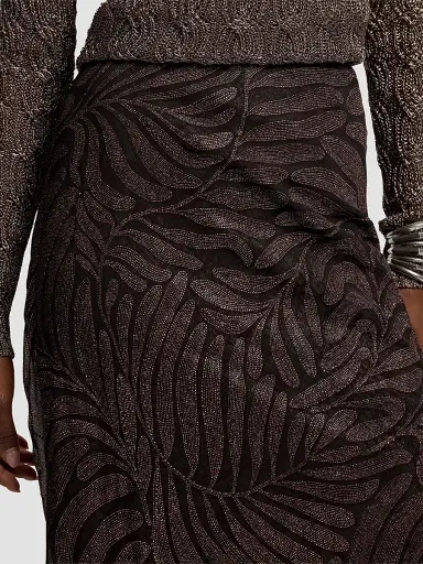 Ralph Lauren Collection Women's Masina Foiled Leaf Chiffon Skirt - Espresso Multi | Thumbnail 6 Ralph Lauren Collection Women's Masina Foiled Leaf Chiffon Skirt - Espresso Multi | Thumbnail 6