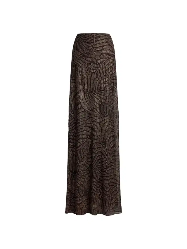 Women's Masina Foiled Leaf Chiffon Skirt - Espresso Multi Women's Masina Foiled Leaf Chiffon Skirt - Espresso Multi
