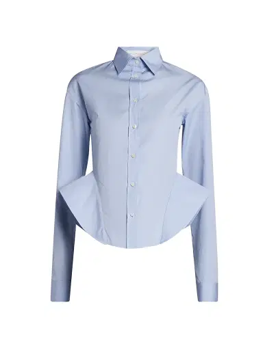 Stella McCartney Women's Basque Cotton Poplin Shirt - Sky Blue | Thumbnail 1 Stella McCartney Women's Basque Cotton Poplin Shirt - Sky Blue | Thumbnail 1