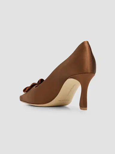 Manolo Blahnik Women's Fortan 70MM Satin Stiletto Pumps | Thumbnail 4 Manolo Blahnik Women's Fortan 70MM Satin Stiletto Pumps | Thumbnail 4