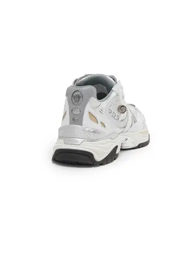 Versace Men's La Greca Leather & Mesh Low-Top Sneakers - White Silver - Size 13 | Thumbnail 4 Versace Men's La Greca Leather & Mesh Low-Top Sneakers - White Silver - Size 13 | Thumbnail 4