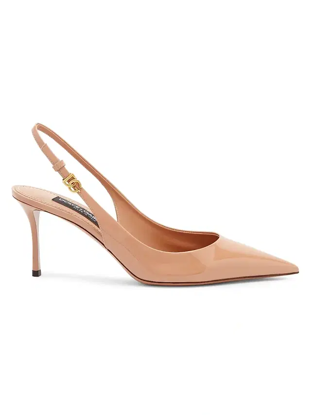 Women's Vernice 75MM Patent Leather Slingback Pumps - Beige Scuro Women's Vernice 75MM Patent Leather Slingback Pumps - Beige Scuro