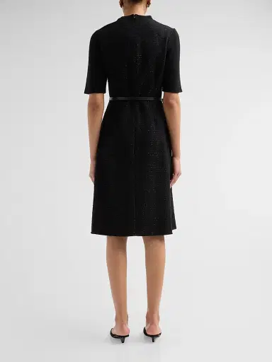 Fabiana Filippi Women's Sequined Virgin Wool-Blend Belted Knee-Length Dress - Nero | Thumbnail 3 Fabiana Filippi Women's Sequined Virgin Wool-Blend Belted Knee-Length Dress - Nero | Thumbnail 3
