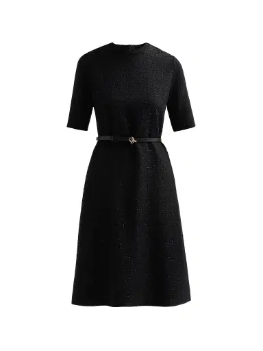 Fabiana Filippi Women's Sequined Virgin Wool-Blend Belted Knee-Length Dress - Nero | Thumbnail 1 Fabiana Filippi Women's Sequined Virgin Wool-Blend Belted Knee-Length Dress - Nero | Thumbnail 1