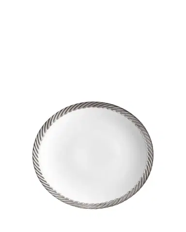 L'Objet Corde Salad/Dessert Plate, White/Silver | Thumbnail 1 L'Objet Corde Salad/Dessert Plate, White/Silver | Thumbnail 1