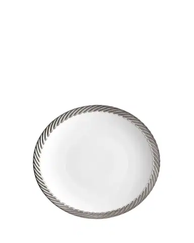 L'Objet Corde Dinner Plate, White/Silver | Thumbnail 1 L'Objet Corde Dinner Plate, White/Silver | Thumbnail 1