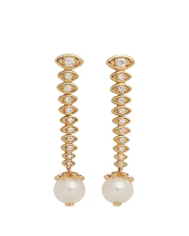 Sydney Evan 14k Yellow Gold Graduated Marquis Eye Earrings | Thumbnail 1 Sydney Evan 14k Yellow Gold Graduated Marquis Eye Earrings | Thumbnail 1