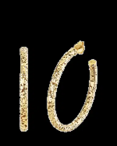 Sydney Evan Large Icon Wallpaper Tube Hoop Earrings | Thumbnail 2 Sydney Evan Large Icon Wallpaper Tube Hoop Earrings | Thumbnail 2