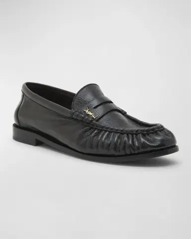 Saint Laurent Le Leather YSL Penny Loafers | Thumbnail 3 Saint Laurent Le Leather YSL Penny Loafers | Thumbnail 3