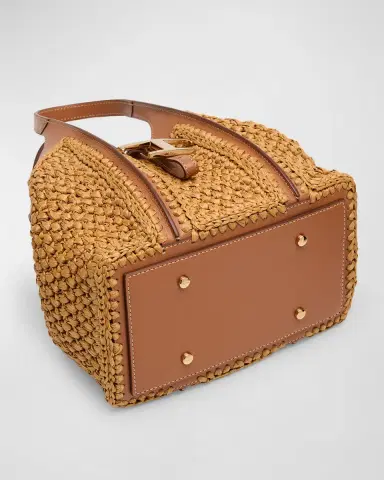 Tod 's Mini Raffia T Timeless Tote Shopping Bag | Thumbnail 7 Tod 's Mini Raffia T Timeless Tote Shopping Bag | Thumbnail 7