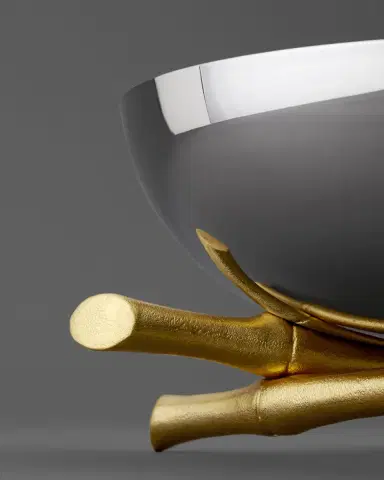 L'Objet Bambou 24K Gold-Plated Bowl, 12" Round | Thumbnail 2 L'Objet Bambou 24K Gold-Plated Bowl, 12" Round | Thumbnail 2