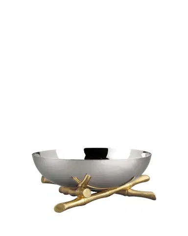 L'Objet Bambou 24K Gold-Plated Bowl, 12" Round | Thumbnail 1 L'Objet Bambou 24K Gold-Plated Bowl, 12" Round | Thumbnail 1