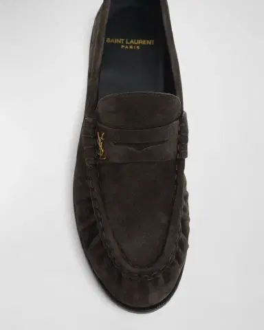 Saint Laurent Suede YSL Penny Loafers | Thumbnail 6 Saint Laurent Suede YSL Penny Loafers | Thumbnail 6