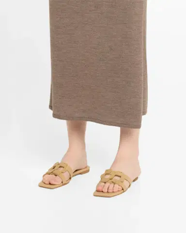 Simkhai Leather Monogram Flat Slide Sandals | Thumbnail 2 Simkhai Leather Monogram Flat Slide Sandals | Thumbnail 2