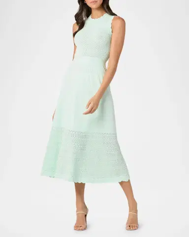 Shoshanna Brooke Scalloped Pointelle-Knit Midi Dress | Thumbnail 2 Shoshanna Brooke Scalloped Pointelle-Knit Midi Dress | Thumbnail 2