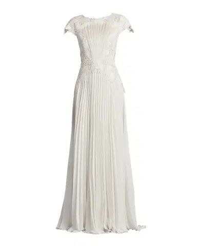Tadashi Shoji Floral Lace & Pleated Chiffon Gown | Thumbnail 1 Tadashi Shoji Floral Lace & Pleated Chiffon Gown | Thumbnail 1