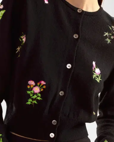 CYNTHIA ROWLEY Forget Me Not Embroidered Floral Cardigan | Thumbnail 3 CYNTHIA ROWLEY Forget Me Not Embroidered Floral Cardigan | Thumbnail 3