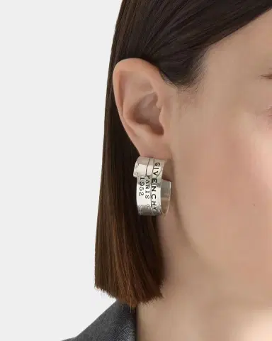 Givenchy Tape Logo Hoop Earrings | Thumbnail 2 Givenchy Tape Logo Hoop Earrings | Thumbnail 2