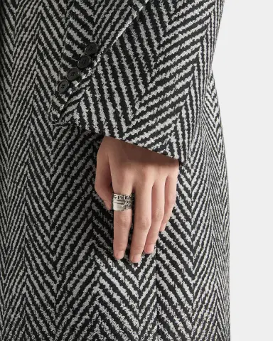 Givenchy Silvertone & Enamel Tape Ring | Thumbnail 2 Givenchy Silvertone & Enamel Tape Ring | Thumbnail 2