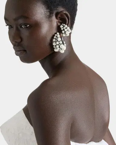 Givenchy Crystal Imitation Pearl Brass Earcuff | Thumbnail 2 Givenchy Crystal Imitation Pearl Brass Earcuff | Thumbnail 2