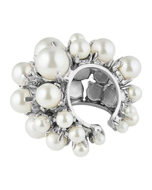 Crystal Imitation Pearl Brass Earcuff Crystal Imitation Pearl Brass Earcuff