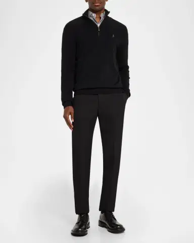 Polo Ralph Lauren Men's Wool Embroidered Pony Quarter-Zip Sweater | Thumbnail 2 Polo Ralph Lauren Men's Wool Embroidered Pony Quarter-Zip Sweater | Thumbnail 2