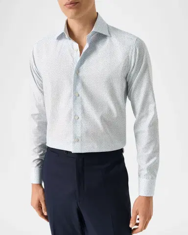 Eton Men's Signature Twill Micro-Print Dress Shirt | Thumbnail 4 Eton Men's Signature Twill Micro-Print Dress Shirt | Thumbnail 4