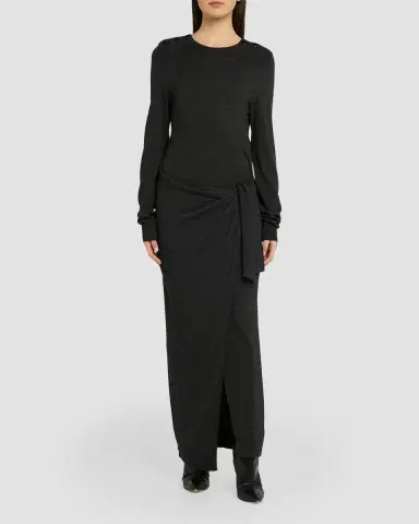 Isabel Marant Jozira Button-Shoulder Wrap Maxi Sweater Dress | Thumbnail 2 Isabel Marant Jozira Button-Shoulder Wrap Maxi Sweater Dress | Thumbnail 2