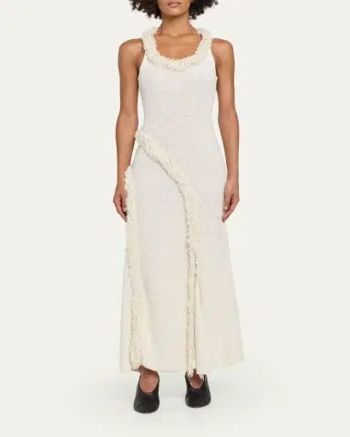 Proenza Schouler Nilo Textured Wool Long Sleeveless Dress | Thumbnail 2 Proenza Schouler Nilo Textured Wool Long Sleeveless Dress | Thumbnail 2