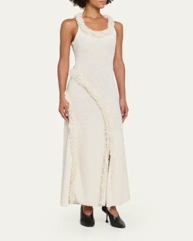 Proenza Schouler Nilo Textured Wool Long Sleeveless Dress | Thumbnail 4 Proenza Schouler Nilo Textured Wool Long Sleeveless Dress | Thumbnail 4
