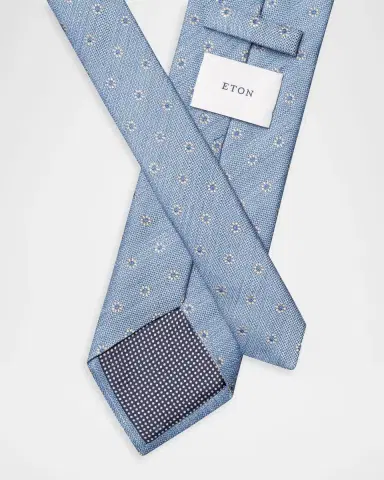 Eton Men's Woven Floral Silk and Linen Tie | Thumbnail 2 Eton Men's Woven Floral Silk and Linen Tie | Thumbnail 2