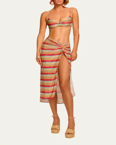 Ramy Brook Xana Glitter Stripe Coverup Skirt | Thumbnail 2 Ramy Brook Xana Glitter Stripe Coverup Skirt | Thumbnail 2