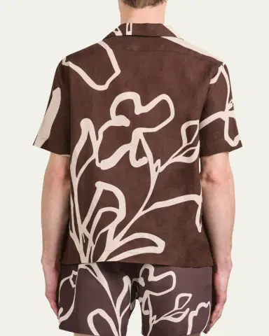 Frescobol Carioca Men's Roberto Floral-Print Linen Shirt | Thumbnail 3 Frescobol Carioca Men's Roberto Floral-Print Linen Shirt | Thumbnail 3