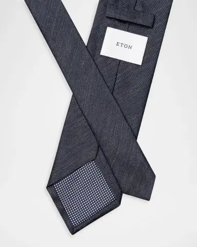 Eton Men's Woven Linen and Silk Tie | Thumbnail 2 Eton Men's Woven Linen and Silk Tie | Thumbnail 2