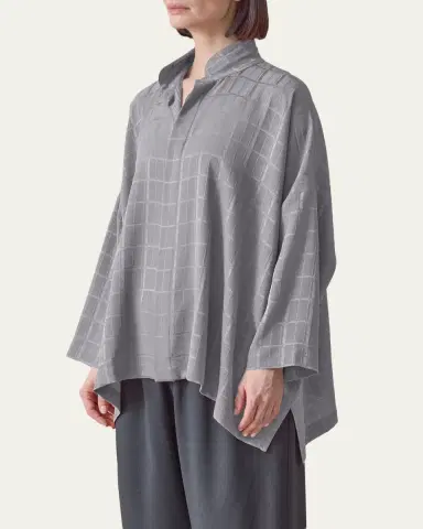 Eskandar Jacquard Silk Satin Shirt | Thumbnail 5 Eskandar Jacquard Silk Satin Shirt | Thumbnail 5