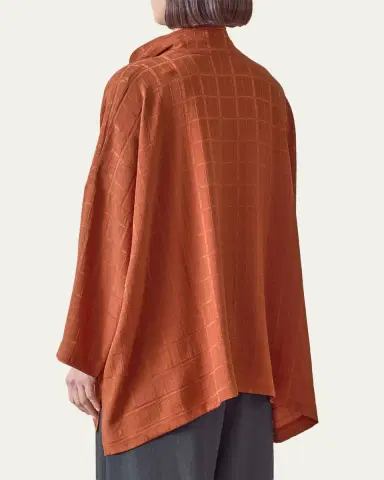Eskandar Jacquard Silk Satin Shirt | Thumbnail 8 Eskandar Jacquard Silk Satin Shirt | Thumbnail 8