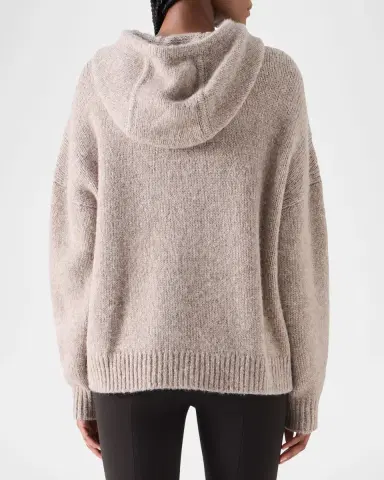 Akris punto Fluffy Alpaca-Wool Knit Hoodie | Thumbnail 3 Akris punto Fluffy Alpaca-Wool Knit Hoodie | Thumbnail 3