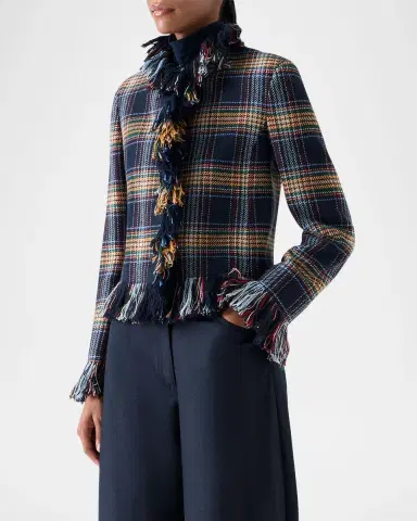 Akris punto Plaid Tweed Wool-Blend Jacket | Thumbnail 6 Akris punto Plaid Tweed Wool-Blend Jacket | Thumbnail 6