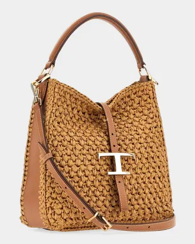 Tod 's T Timeless Mini Raffia Bucket Bag | Thumbnail 7 Tod 's T Timeless Mini Raffia Bucket Bag | Thumbnail 7